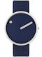 Picto Herrenuhr 40mm Batterie mit Blau Lederarmband