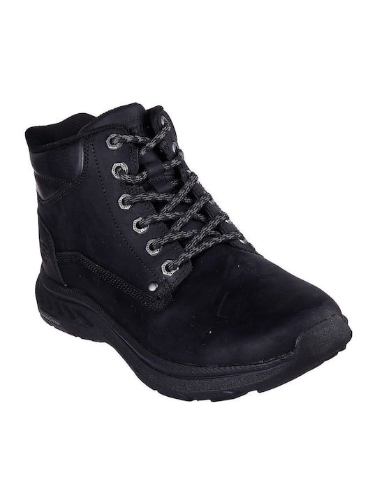 Skechers Waylon Δερμάτινα Μαύρα Ανδρικά Μποτάκια