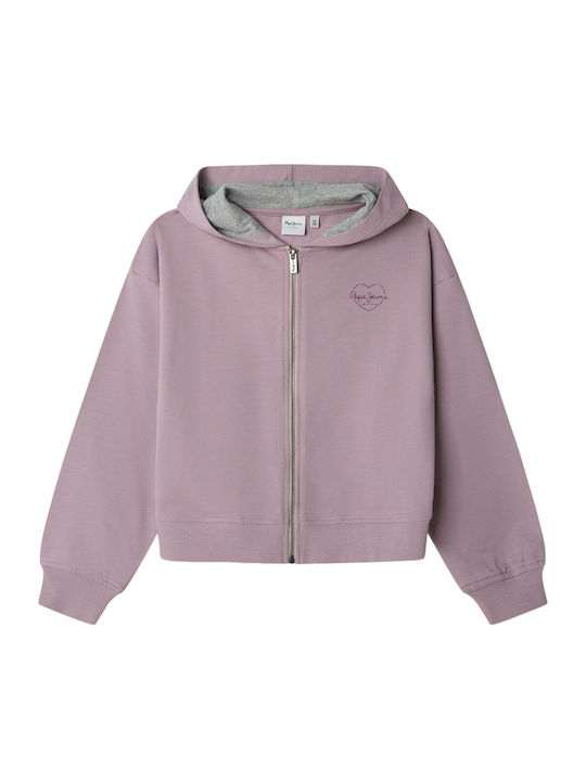 Kids Sweatshirt Cardigan Lt Orchid