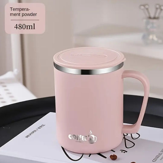 ShuShu Glass Thermos 480ml Light Pink