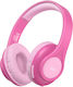 XO BE54 Kabellose Bluetooth Kinder Am Ohr Kopfhörer mit 55 Stunden Betriebszeit Rosa