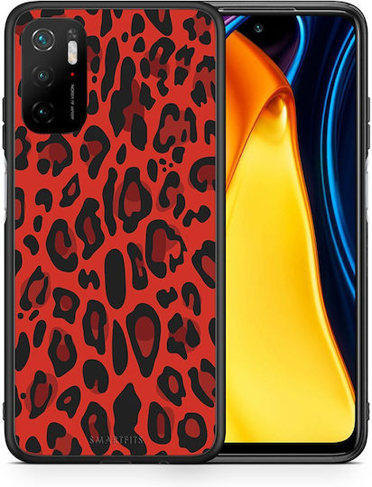 Animal Red Leopard Xiaomi Poco M3 Pro Θήκη