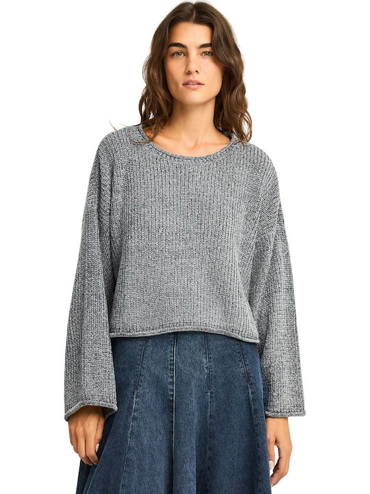 Funky Buddha Women's Long Sleeve Sweater Gray