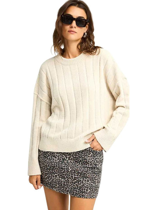 Damen Pullover Gestreift Cloud Cream