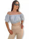 Women's Crop Top Light Blue