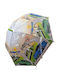 Kids Curved Handle Umbrella with Diameter 66cm Green