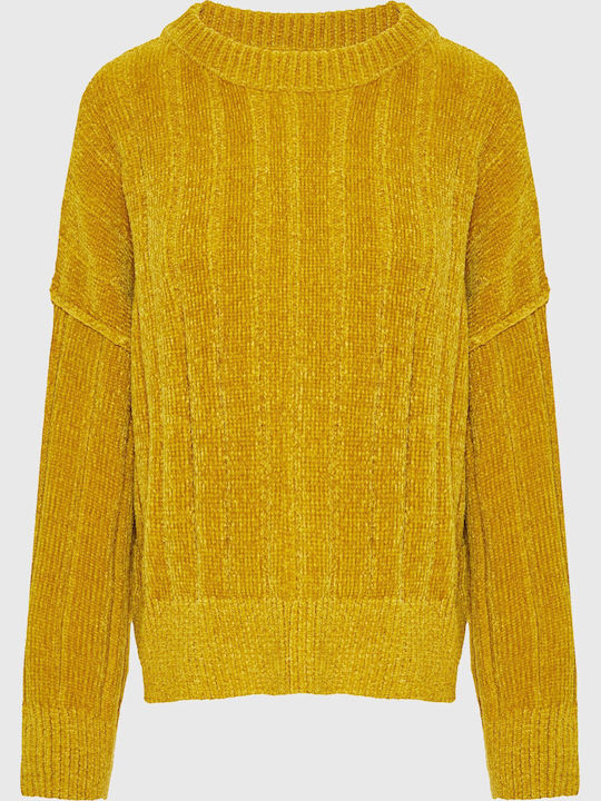 Funky Buddha Damen Pullover Gestreift Gelb