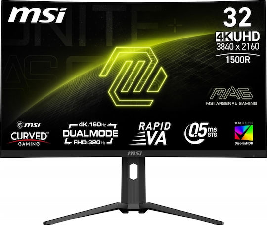MSI MAG 321CUPDF VA HDR Curved Монитор 31.5" 4K 3840x2160 160Hz с Време за Реакция 0.5мс GTG