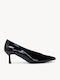 Schwarze Niedrige Lackleder Pumps Mit Spitze Zehe