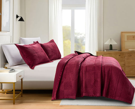Liolios Home Κουβερλί Ημίδιπλο Burgundy 180x240cm Liolios Home Κουβερλί Ημίδιπλο Burgundy 180x240cm