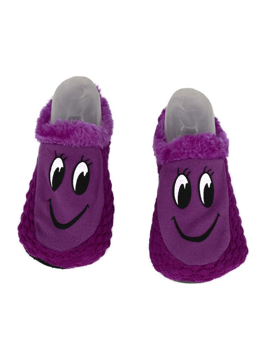 Woolen Winter Women's Slippers Lilac