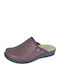 Lederne Winter Damen Hausschuhe Burgundisch