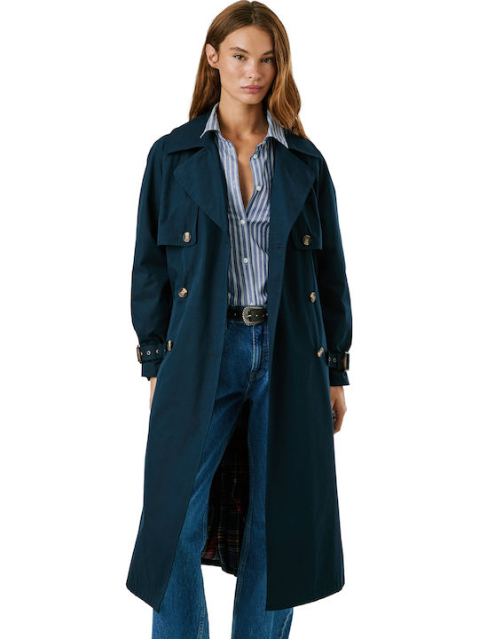 Women's Dulwich Blue Trench Coat