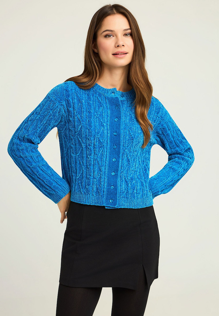 Funky Buddha Women's Knitted Cardigan Blue FBL012-107-09-VIVID