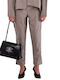 Women's Fabric Trousers Skinny Fit Brown