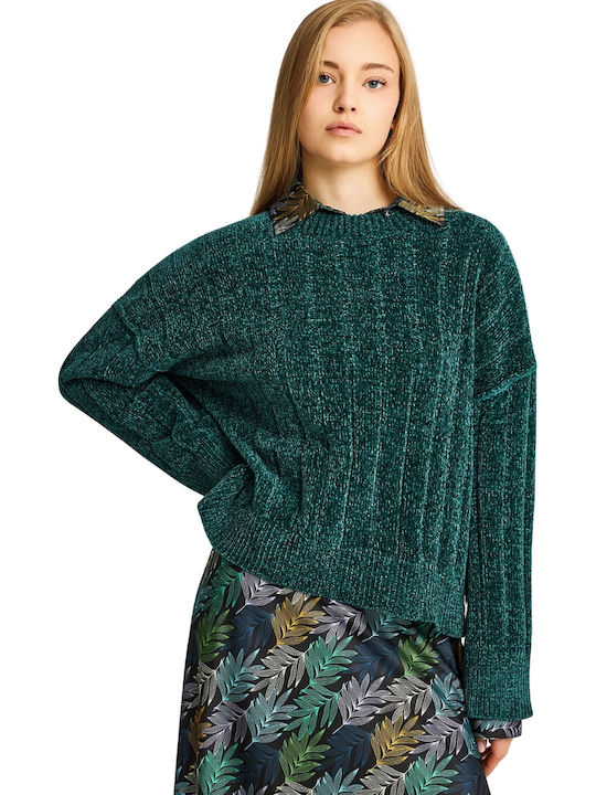 Funky Buddha Damen Pullover Gestreift Grün