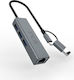 Inca USB-A / USB-C Stație de andocare cu Ethernet Gri (IUTP-03TX)