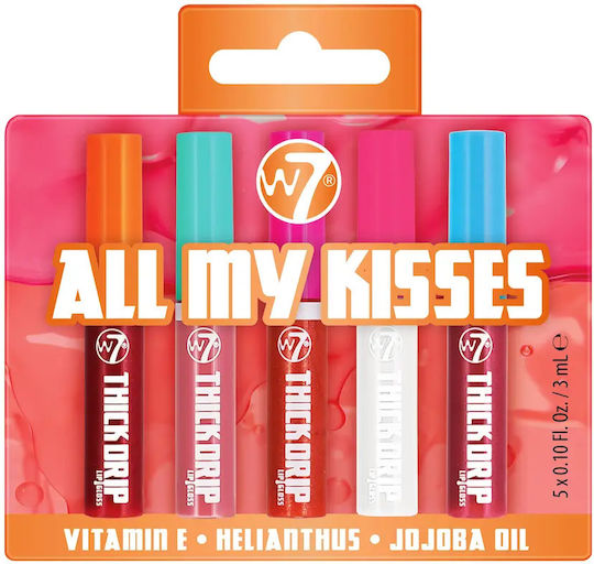 W7 Cosmetics All My Kisses Σετ Μακιγιάζ για τα Χείλη 5τμχ