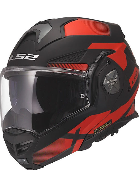 LS2 Advant X FF901 Nova Mat Black/Red Мотоциклетна каска Флип ъп