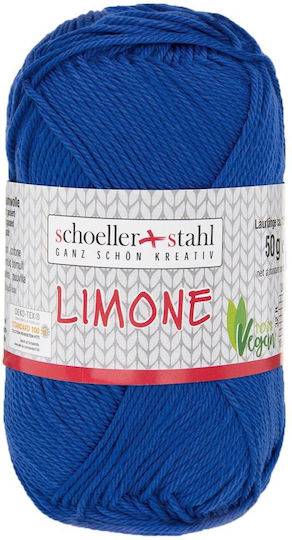 Fir 100% Bumbac Limone Pentru Tricotat Croșetat 125 M 164 Albastru Indigo Scholler