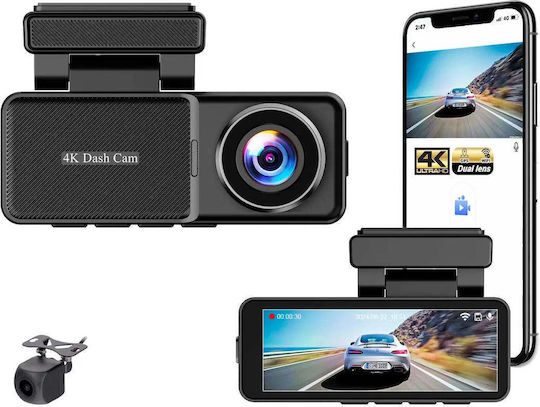 Taggo Set Autokamera DVR 4K mit Bildschirm 3.2" & Rückfahrkamera