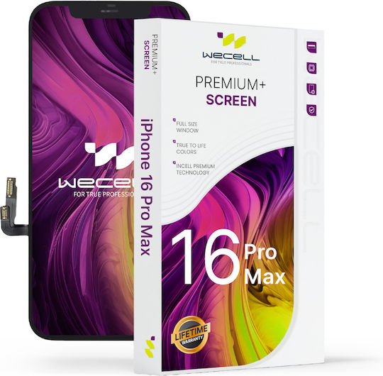 Screen Wecell Premium Incell with Touch Mechanism and Frame for iPhone 16 Pro Max (Black)