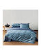 Kentia Комплект Плик за Завивка Памучен Кинг Сайз с 2 Калъфки 260x240 Sharif Blue - Veraman