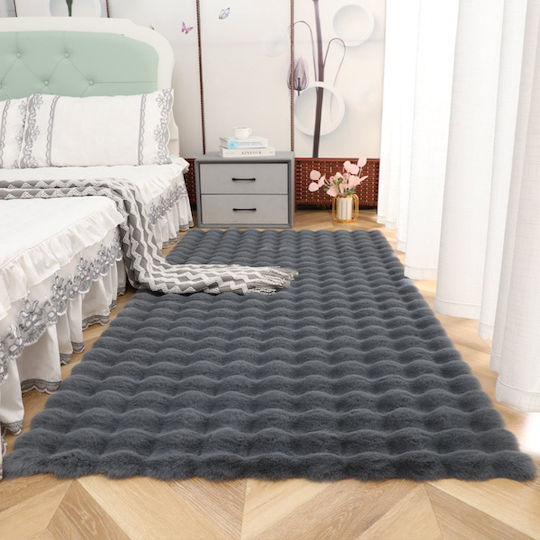 SpitiBazaar Covor Rectangular Din blană Gri închis