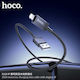 Hoco X118 Braided / LED USB-A to Lightning Cable 12W Μαύρο 1m