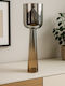 Galifas Kerzenhalter Glas in Silber Farbe 14x49cm 1Stück