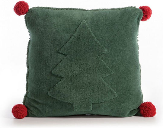 Nef-Nef Homeware Trees Χριστουγεννιάτικο Διακοσμητικό Μαξιλάρι Τετράγωνο Πράσινο 45x45εκ.