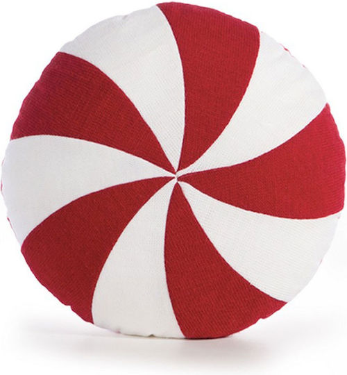 Nef-Nef Homeware Christmas Decorative Pillow Candy Whitered Candy White 35x35cm