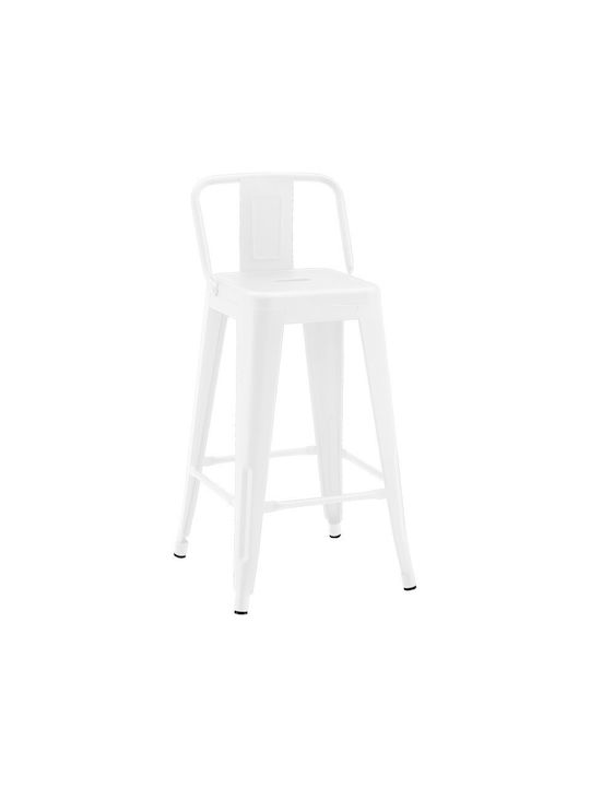 Stool Bar with Backrest Metallic Utopia White M...