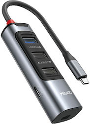 Yesido HB24 USB Hub 4 Θυρών (USB-C) Yesido HB24 USB Hub 4 Θυρών (USB-C)
