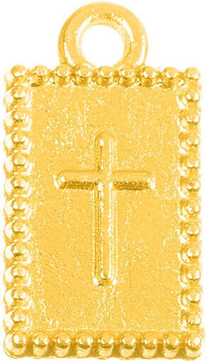 Metal Element Cross Pendant Gold 10x15mm 10pcs