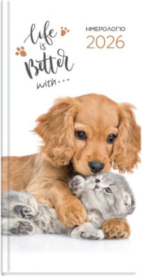 Ημερολόγιο Eβδομαδιαίο 2026 Hb Dogs & Cats 8x16cm Pocket Cat & Dog 522447_a