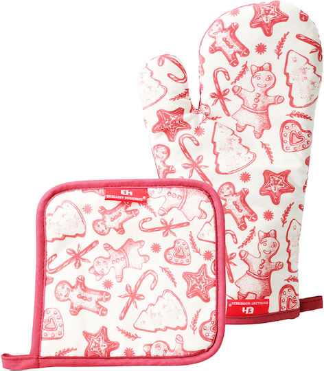 Christmas Oven Mitt Fabric Red