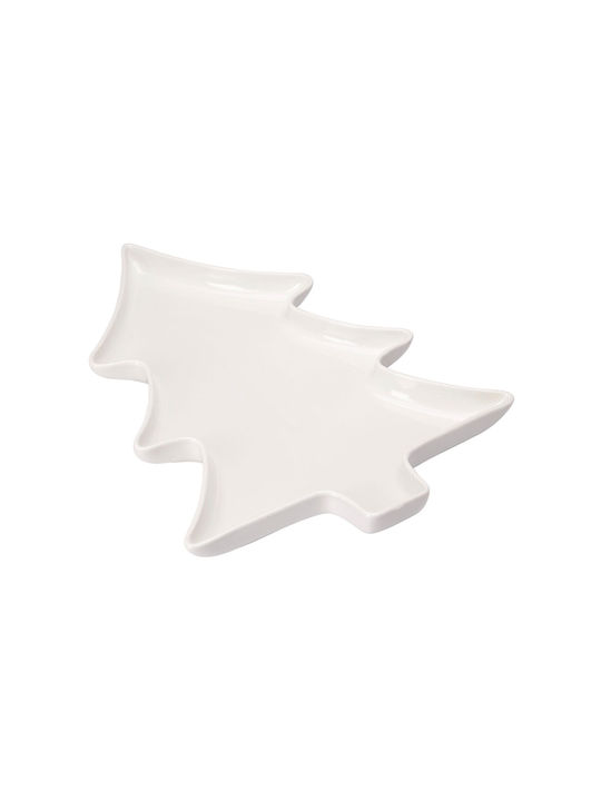 Christmas Platter Porcelain White L34.5xW25xD3.5cm.