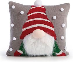 Nef-Nef Homeware Christmas Decorative Square Pillowcase Pom Poms Gray 40x40cm