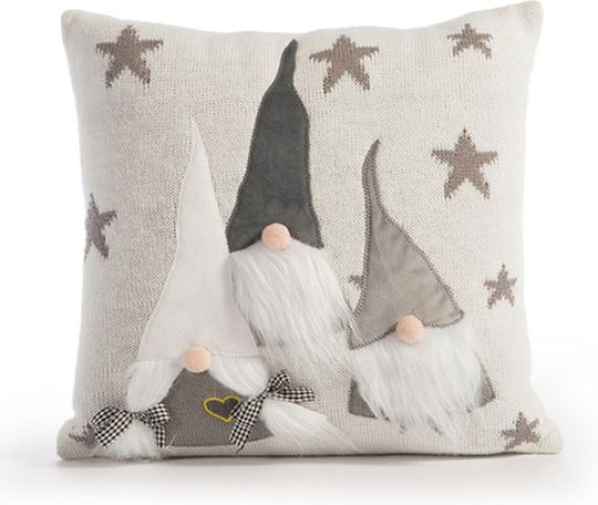Nef-Nef Homeware Christmas Decorative Square Pillowcase Stars White 40x40cm