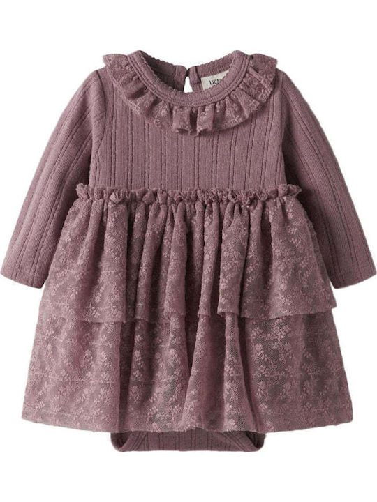 Girls Dress Long Sleeve Tulle Nostalgia Pink