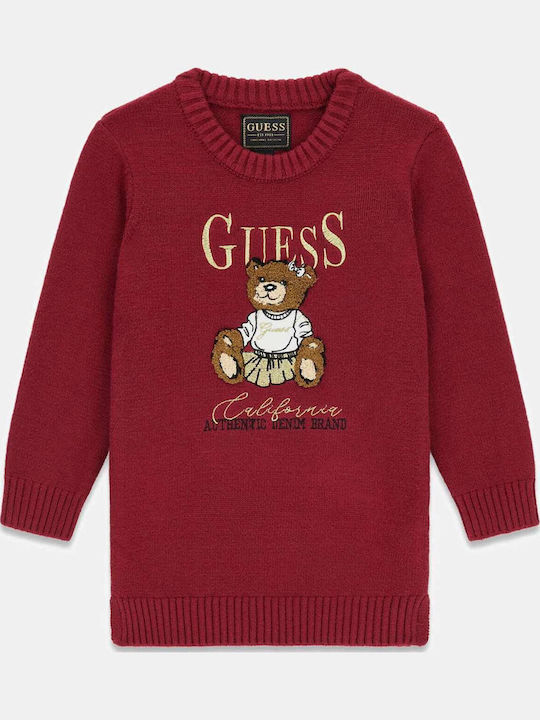 Children's Dress Long Sleeve Knitted Bordeaux