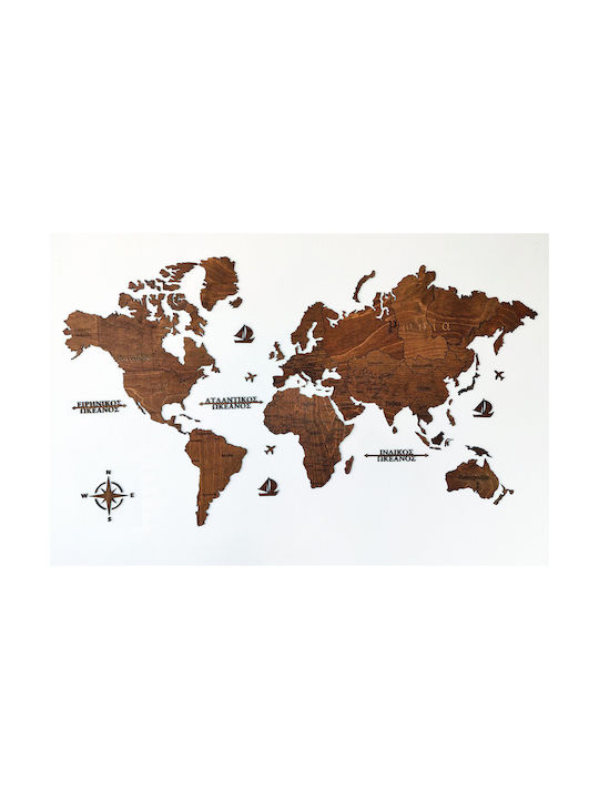 Woodmymap Handmade Wall Decor Made of Wood 115x65cm