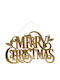 Due esse Christmas Hanging Door Decoration "Merry Christmas" Gold Metal 42x63cm
