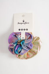 Set 2 Haargummis Scrunchies Glänzende Textur Lila