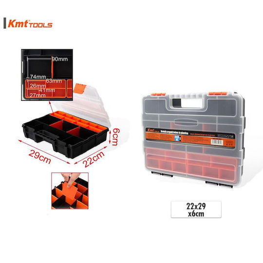 KMT Tools Organizator pentru Compartimentul de Unelte cu Compartimente Reglabile Transparentă 29x22x6cm.