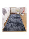 SpitiBazaar Anti-slip Rug Rectangular Furry Dark Gray