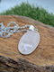 Silver Plated Necklace Pink Quartz Love & Positive Energy – Steel Chain 25 cm