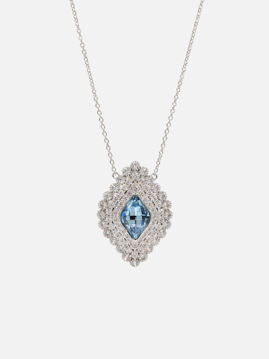 Chrysothemiss Γυναικείο Κολιέ Imperial Blue Επιπλατινωμένο Γαλάζιο Κρύσταλλο Chrysothemiss Γυναικείο Κολιέ Imperial Blue Επιπλατινωμένο Γαλάζιο Κρύσταλλο