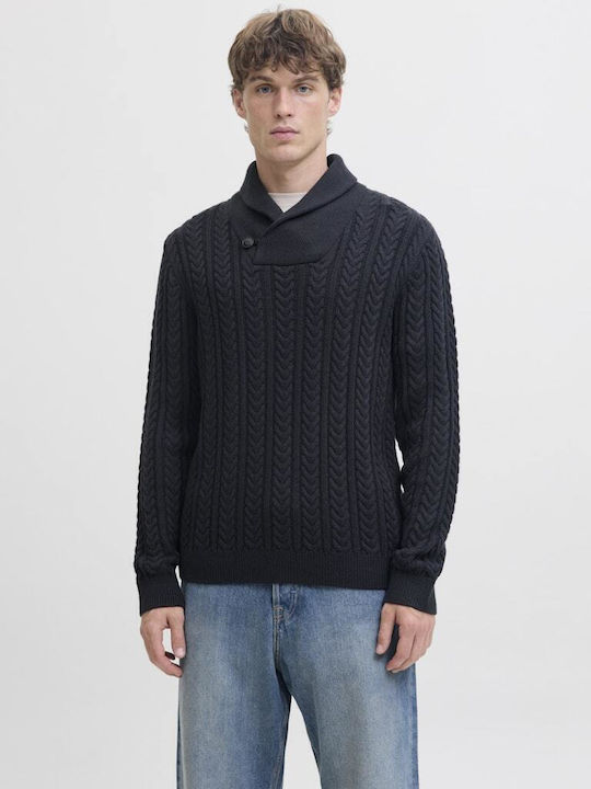 Jack & Jones Neck Pulover Dark Navy